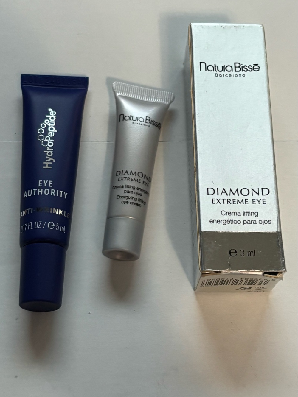 Natura Bisse Diamond Extreme Eye Cream HydroPeptide Eye Authority travel samples